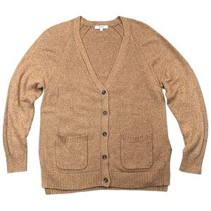 Madewell Brown Marled Cardigan Sweater Chunky Knit Button Front - L